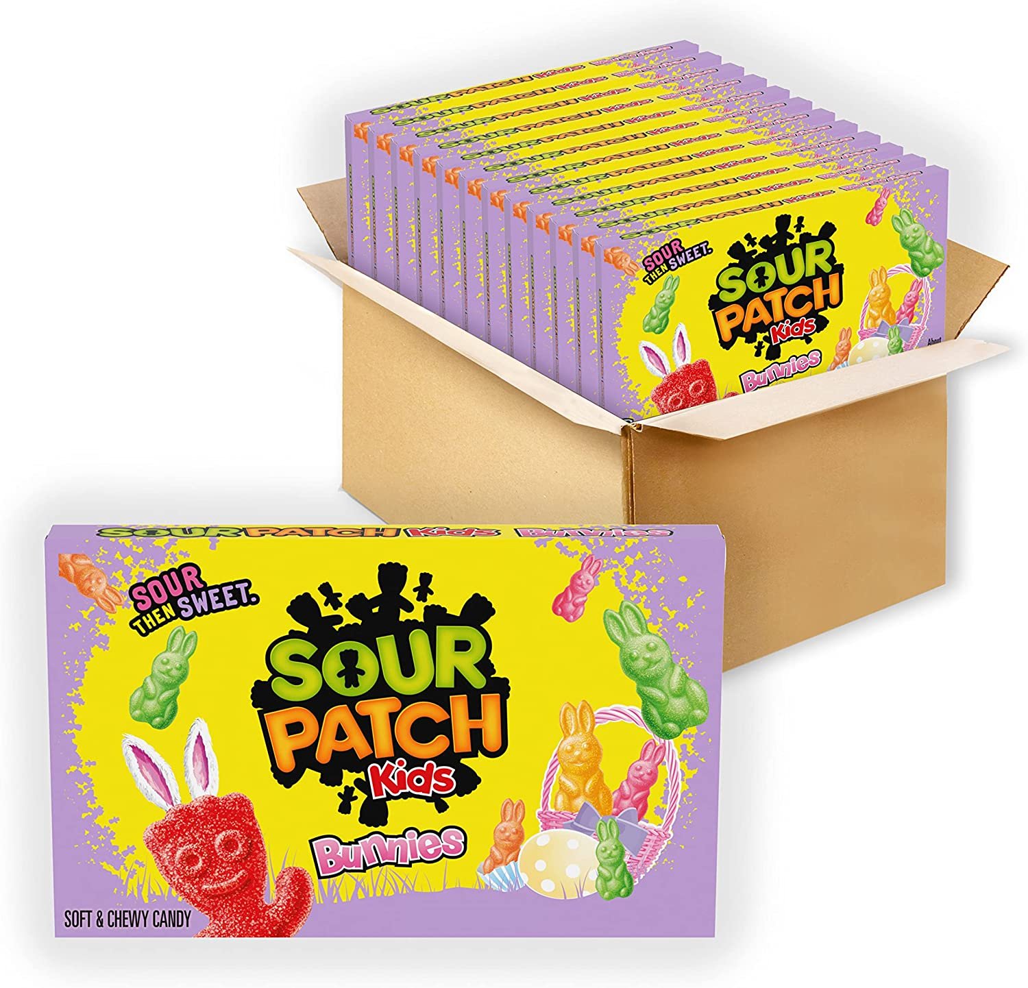 SOUR PATCH KIDS Bunnies Soft & Chewy Easter Candy, 12 - 3.1 oz Boxes